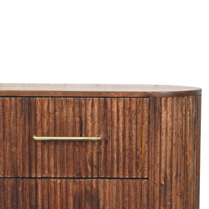 Commode cannelée 6 tiroirs en manguier massif – Amande grillée – vue 4