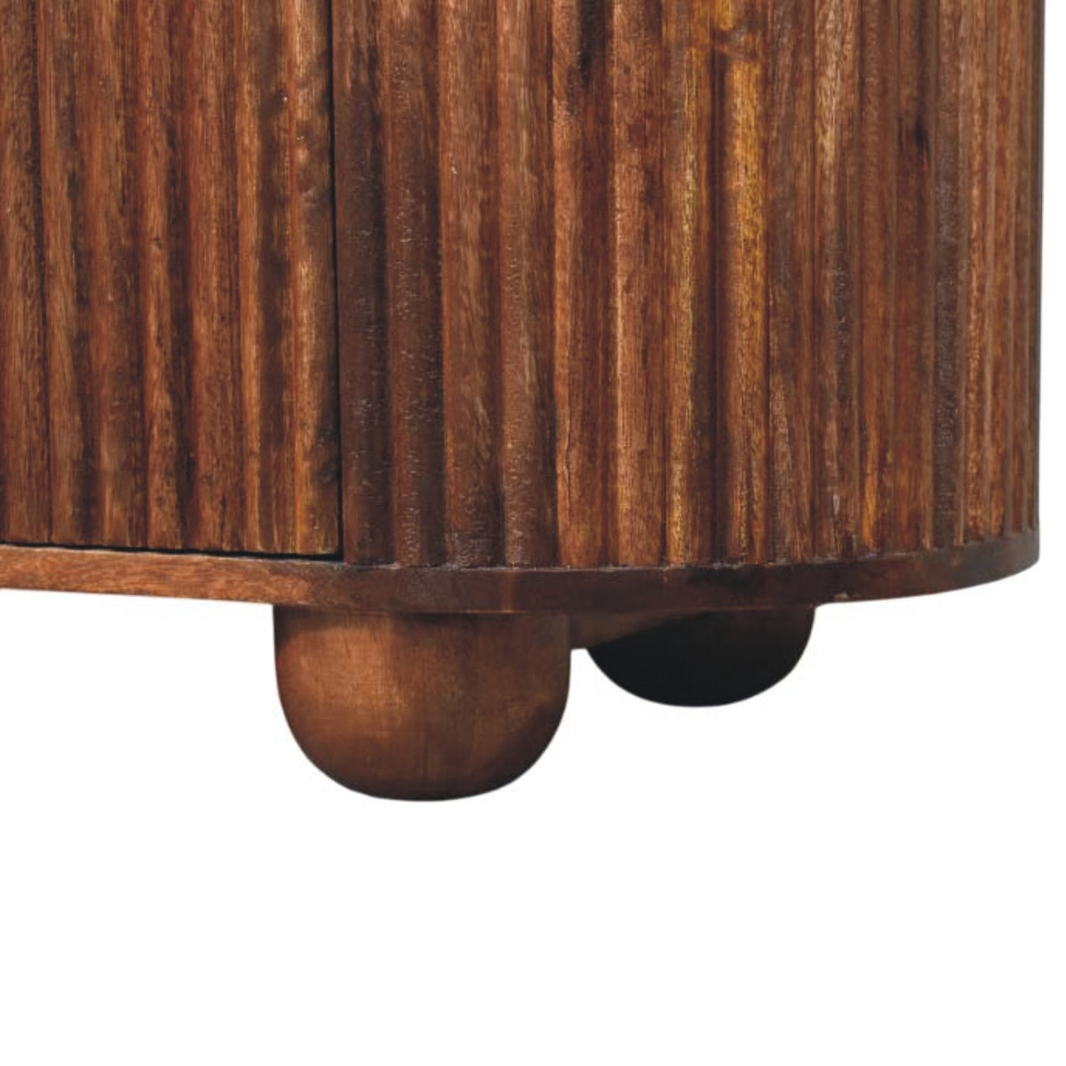 Commode cannelée 6 tiroirs en manguier massif – Amande grillée – vue 7
