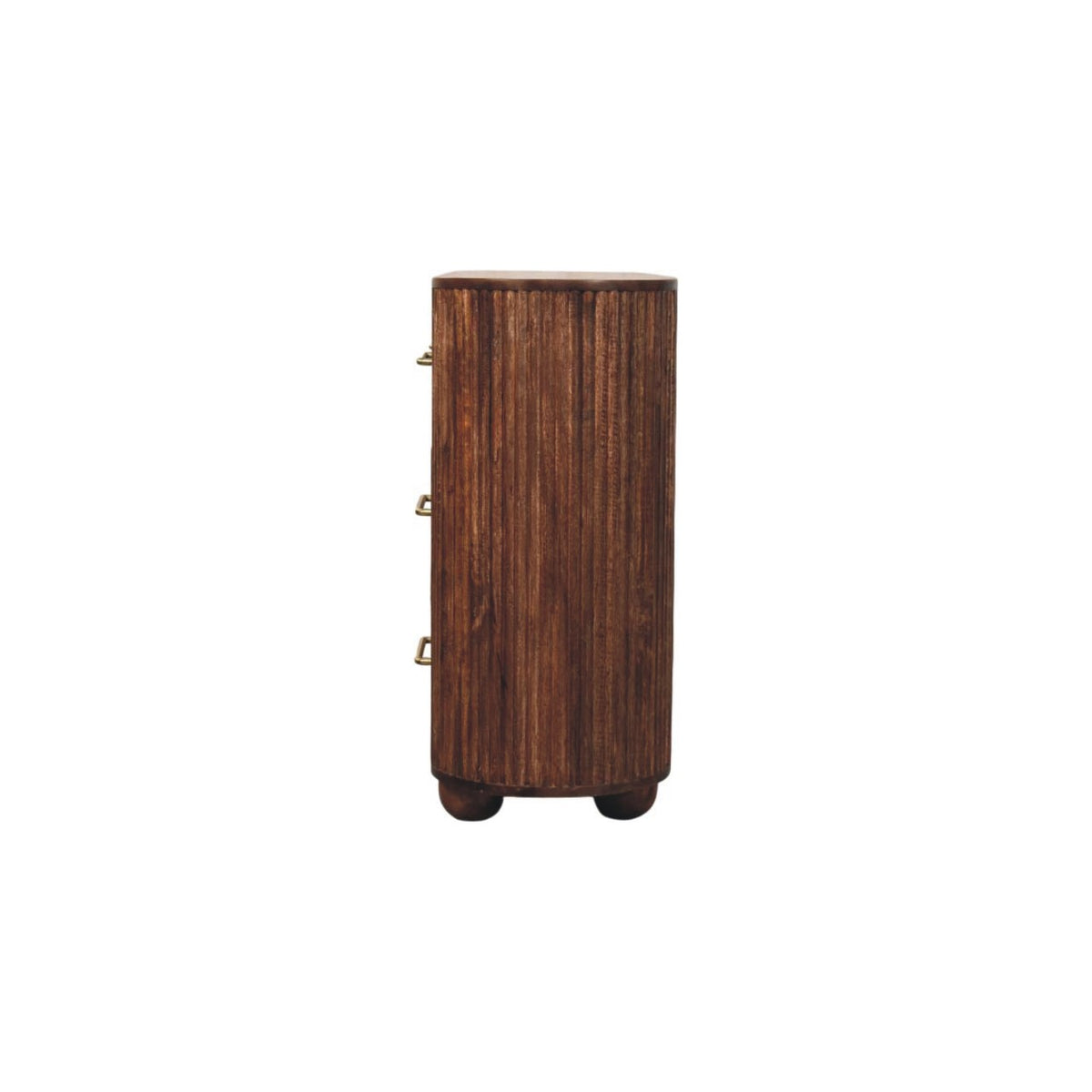 Commode cannelée 6 tiroirs en manguier massif – Amande grillée – vue 8