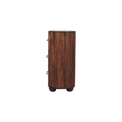 Commode cannelée 6 tiroirs en manguier massif – Amande grillée – vue 8