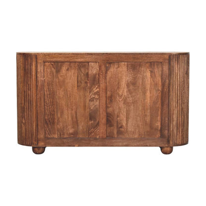Commode cannelée 6 tiroirs en manguier massif – Amande grillée – vue 9