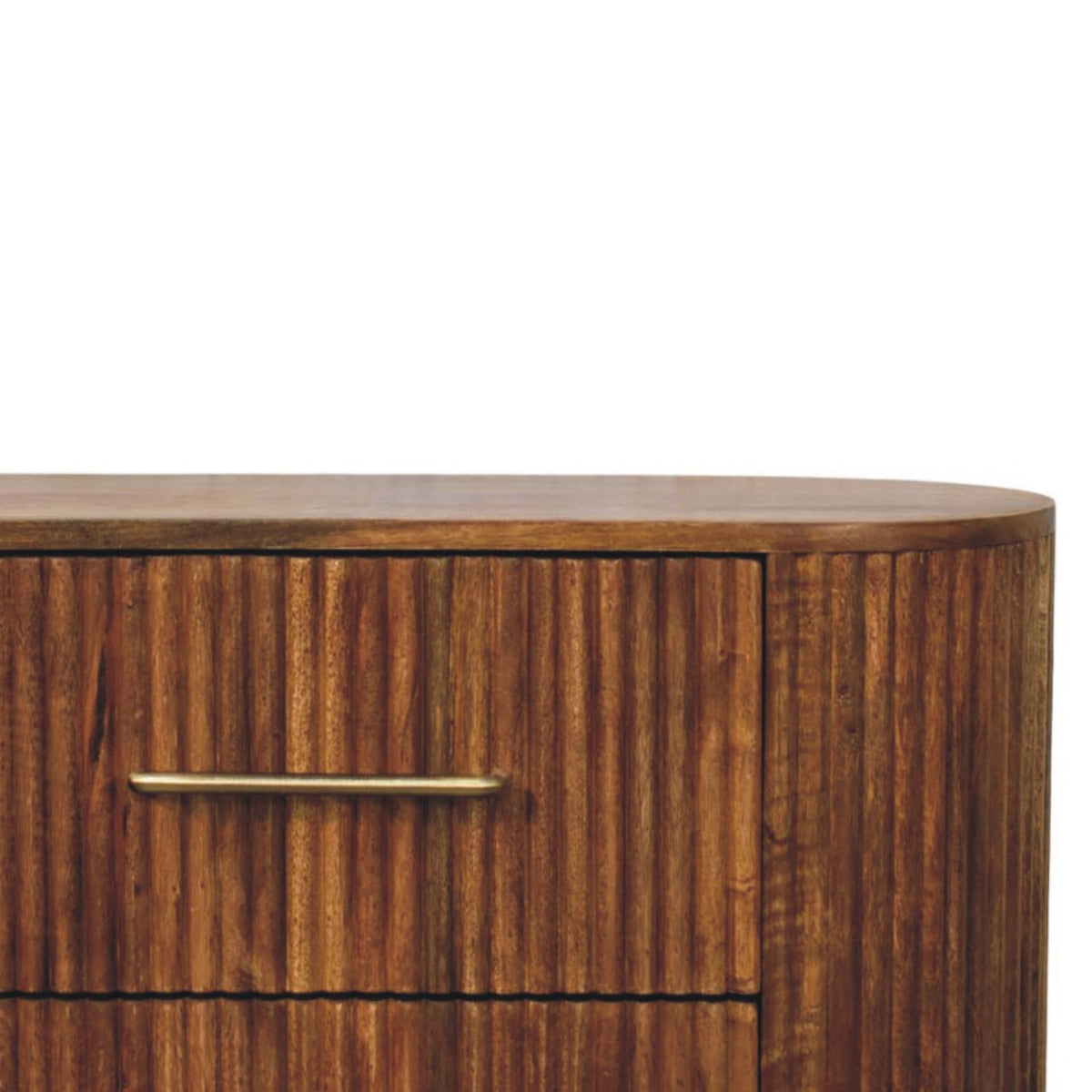 Commode cannelée 6 tiroirs en manguier massif – Ambre – vue 4
