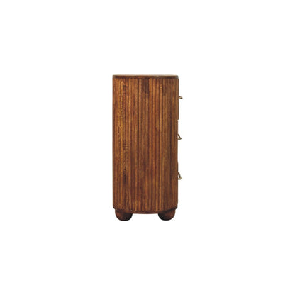 Commode cannelée 6 tiroirs en manguier massif – Ambre – vue 8
