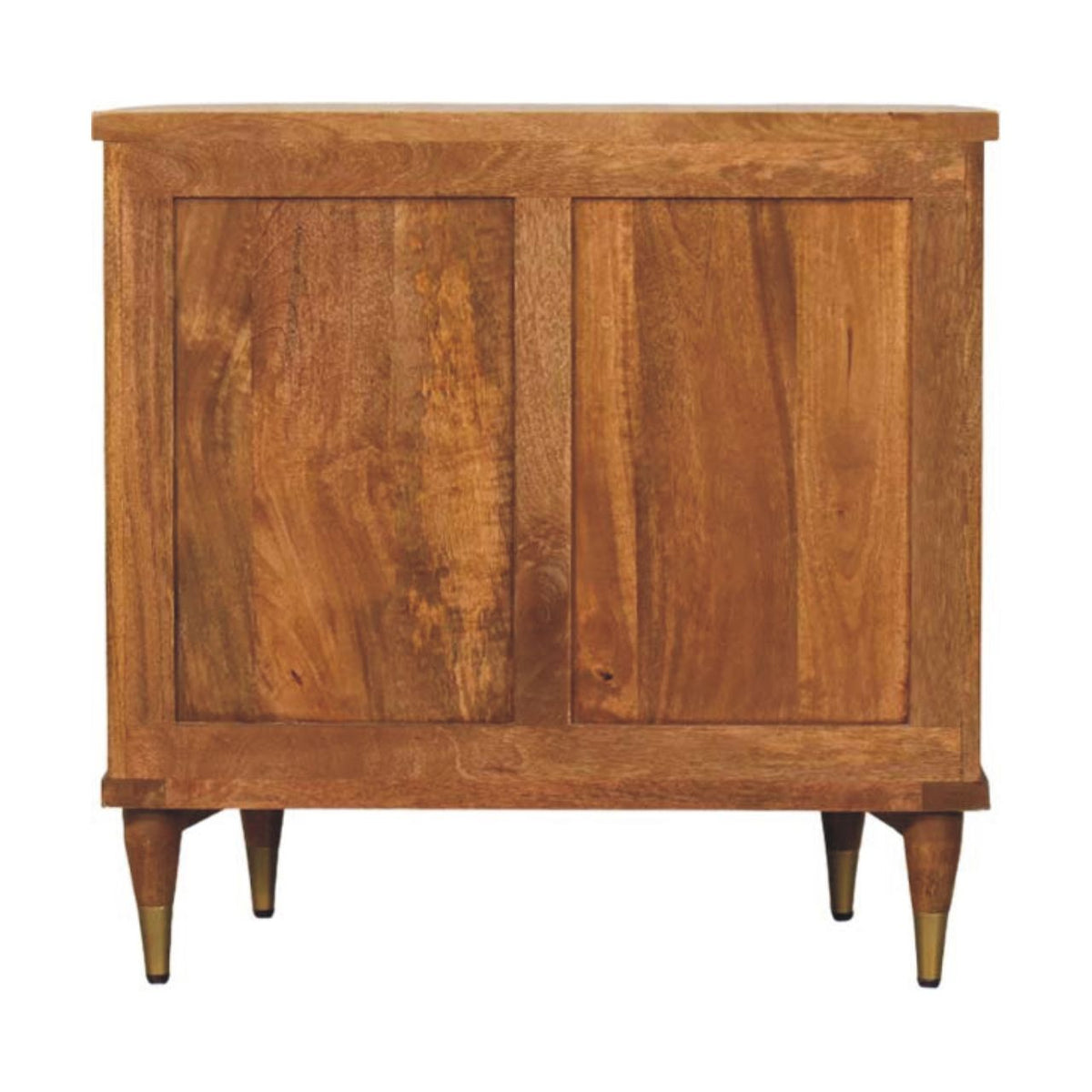 Commode cannelée à 3 tiroirs en manguier massif – Ambre – vue 9