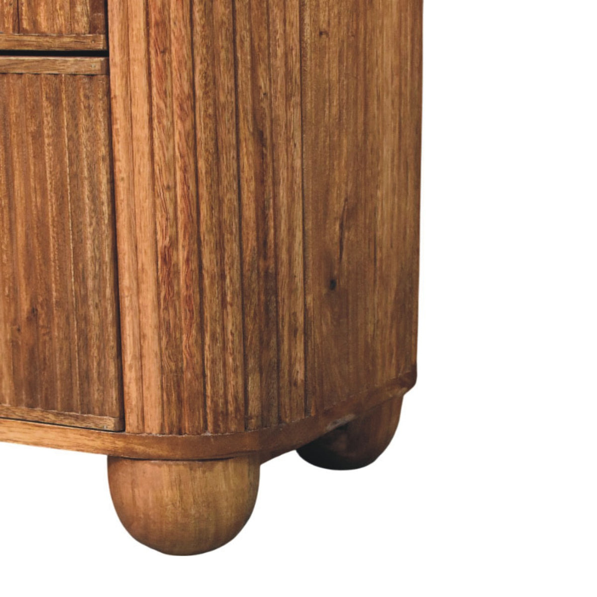Commode cannelée à plateau marbre en manguier massif – Miel doré – vue 7