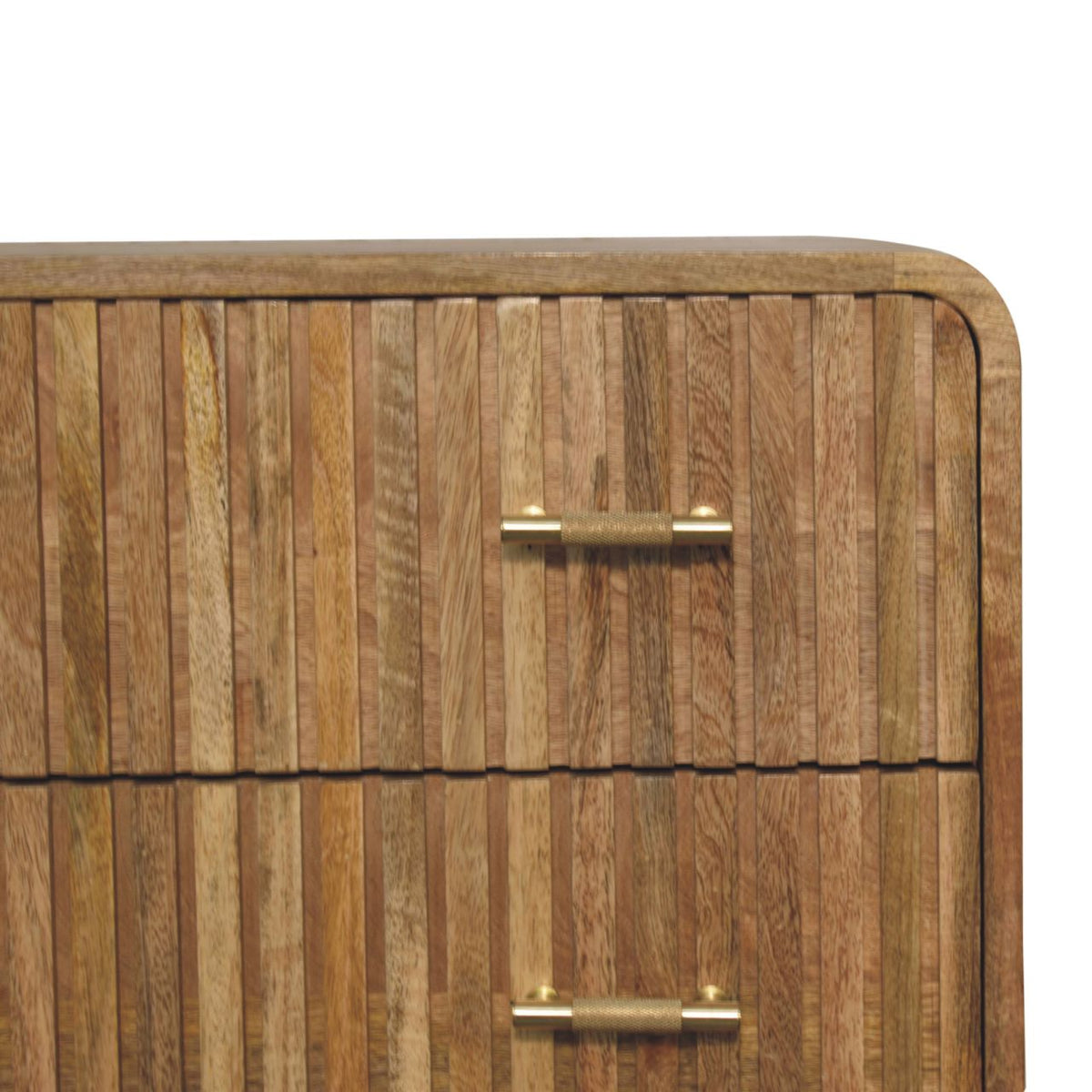 Commode nervurée à poignées en T en manguier massif – Naturel – vue 5