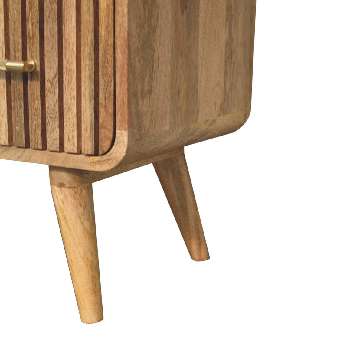 Commode nervurée à poignées en T en manguier massif – Naturel – vue 8