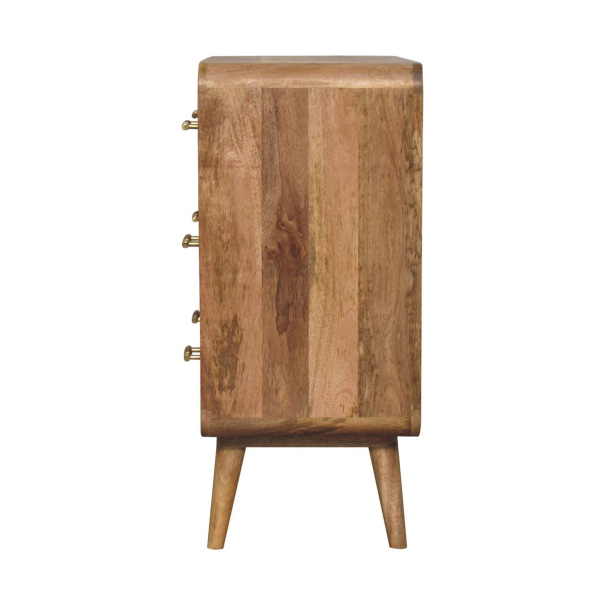 Commode nervurée à poignées en T en manguier massif – Naturel – vue 9