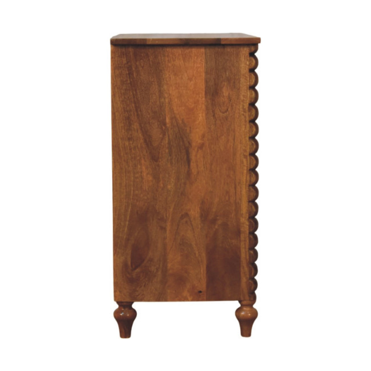 Commode pieds bobine à poignées laiton en manguier massif – Ambre – vue 8