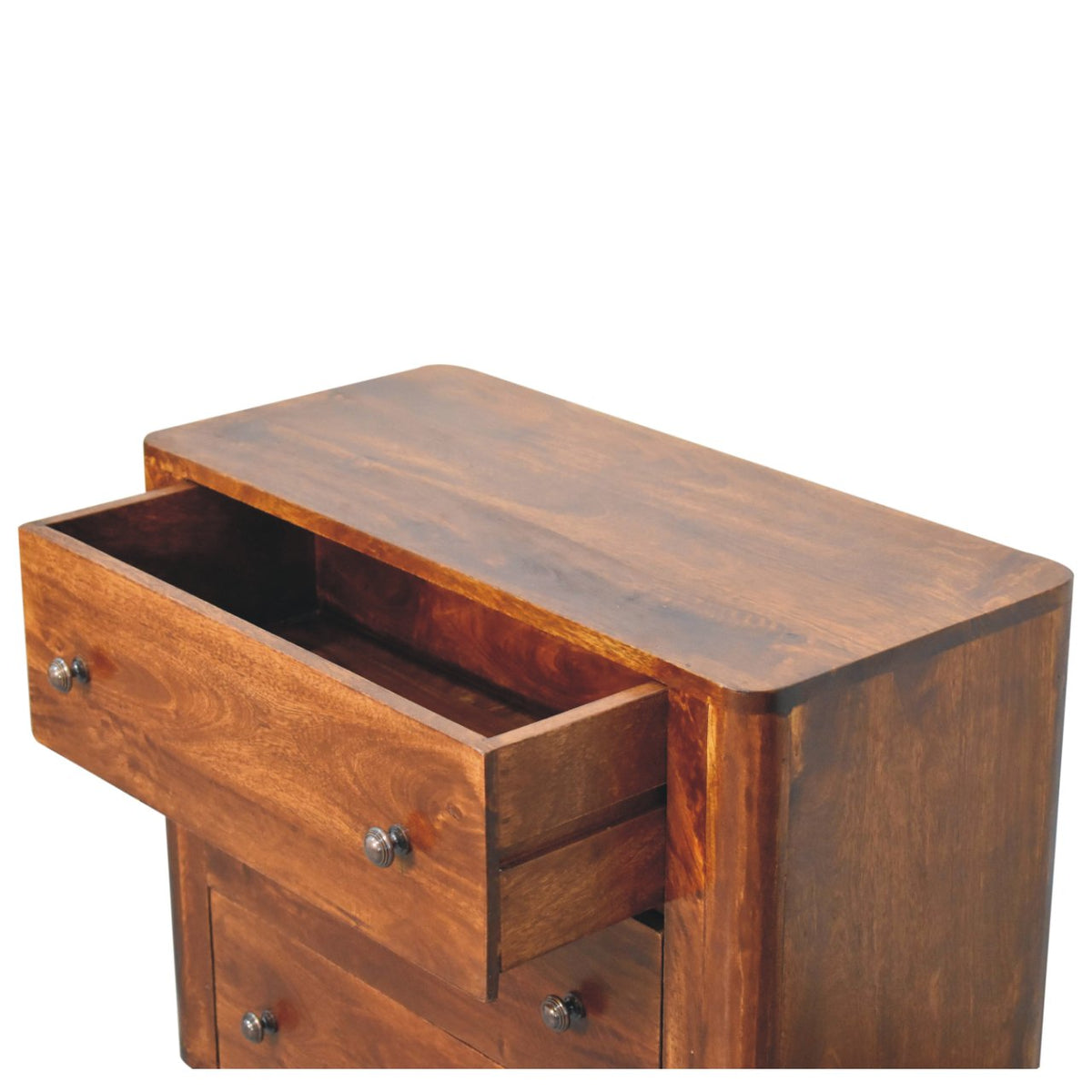 Commode scandinave à 3 tiroirs en manguier massif – Châtaigne – vue 7