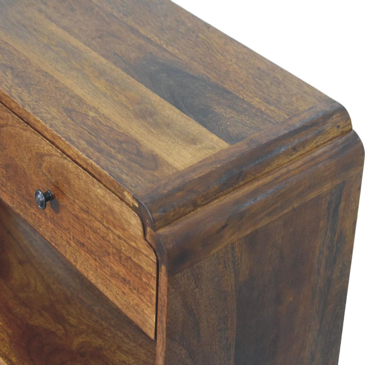 Console 2 tiroirs et 2 étagères en manguier massif – Châtaigne – vue 5