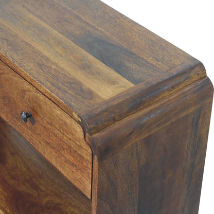 Console 2 tiroirs et 2 étagères en manguier massif – Châtaigne – vue 5