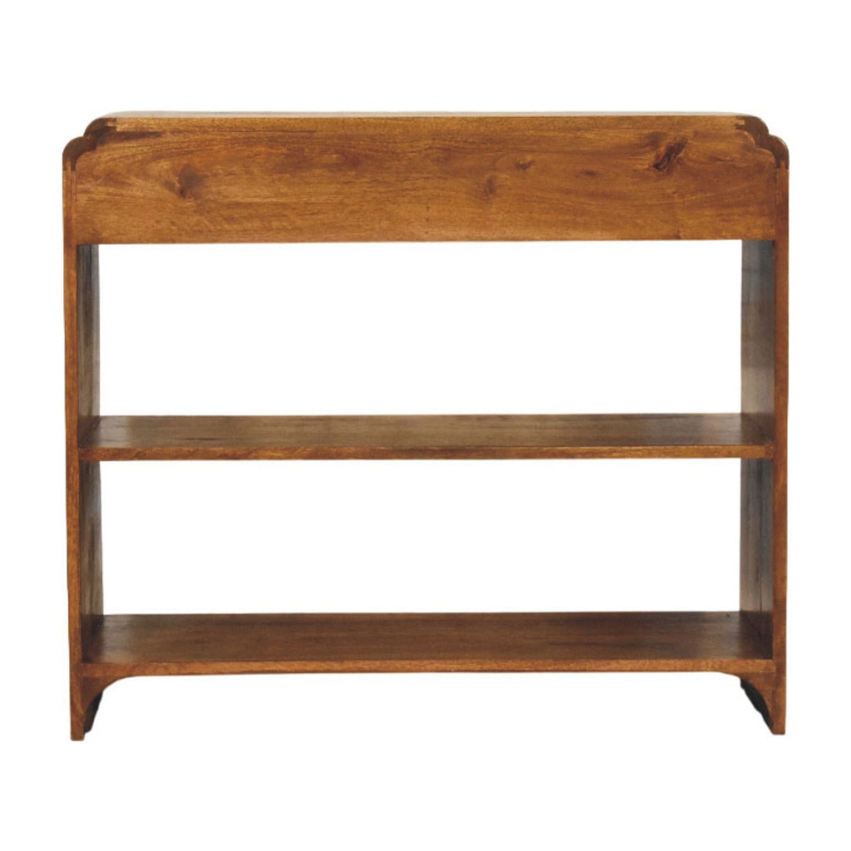 Console 2 tiroirs et 2 étagères en manguier massif – Châtaigne – vue 9