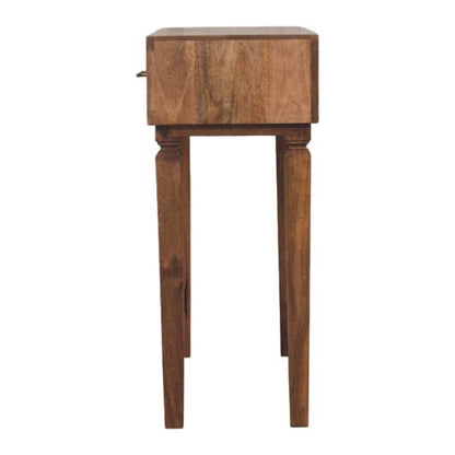 Console à 2 tiroirs sculptés en manguier massif – Miel doré – vue 8
