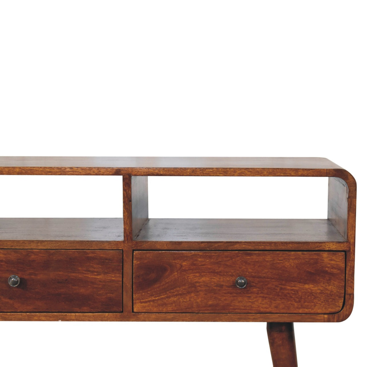 Console à 3 tiroirs et 3 niches en manguier massif – Châtaigne – vue 5