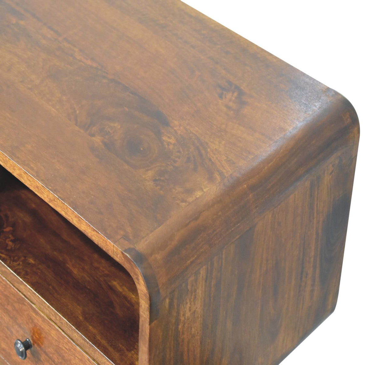 Console à 3 tiroirs et 3 niches en manguier massif – Châtaigne – vue 6