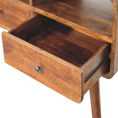 Console à 3 tiroirs et 3 niches en manguier massif – Châtaigne – vue 7