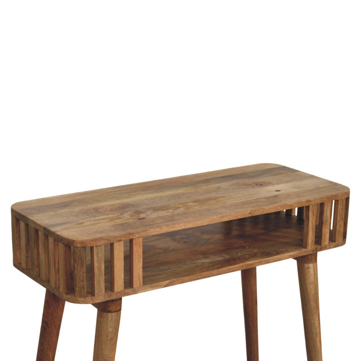Console à lattes ajourées en manguier massif – Naturel – vue 5