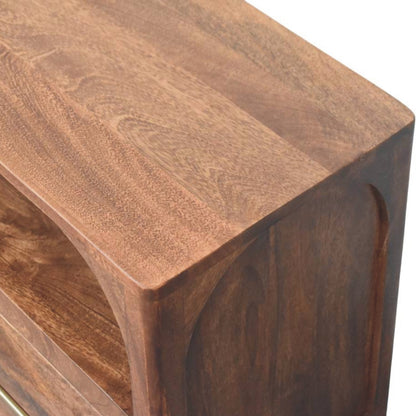Console arquée 2 tiroirs en manguier massif – Amande grillée – vue 5