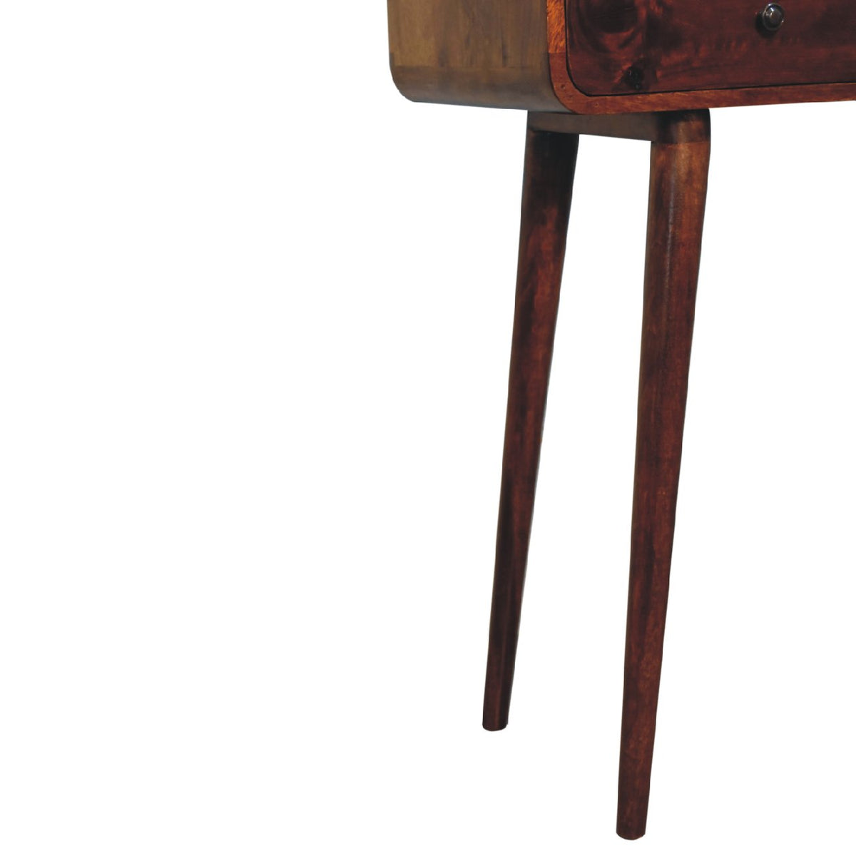 Console arrondie 2 tiroirs en manguier massif – Châtaigne – vue 8