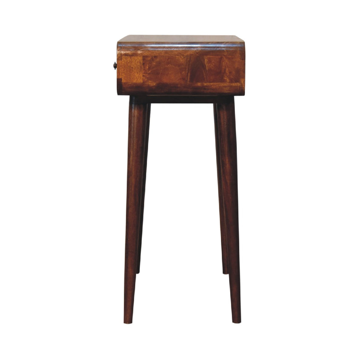 Console arrondie 2 tiroirs en manguier massif – Châtaigne – vue 9