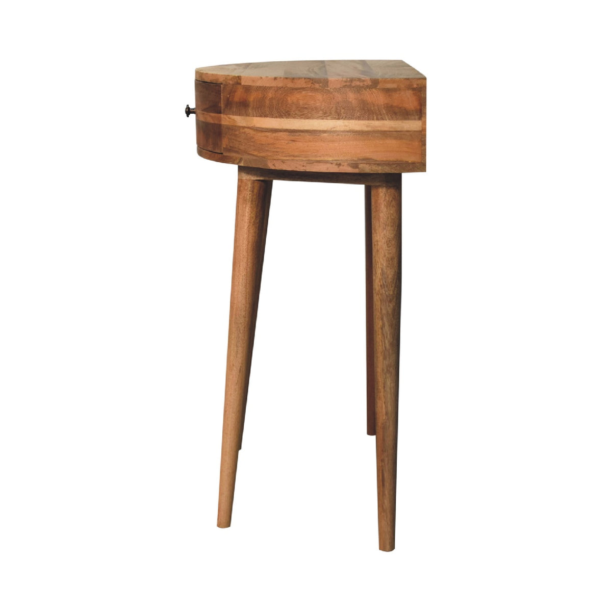Console arrondie à bouton laiton en manguier massif – Naturel – vue 8