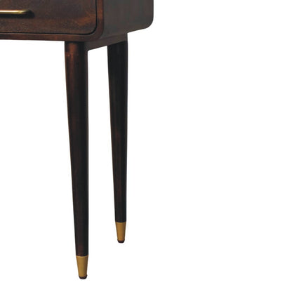 Console galbée à 2 tiroirs en manguier massif – Moka – vue 7