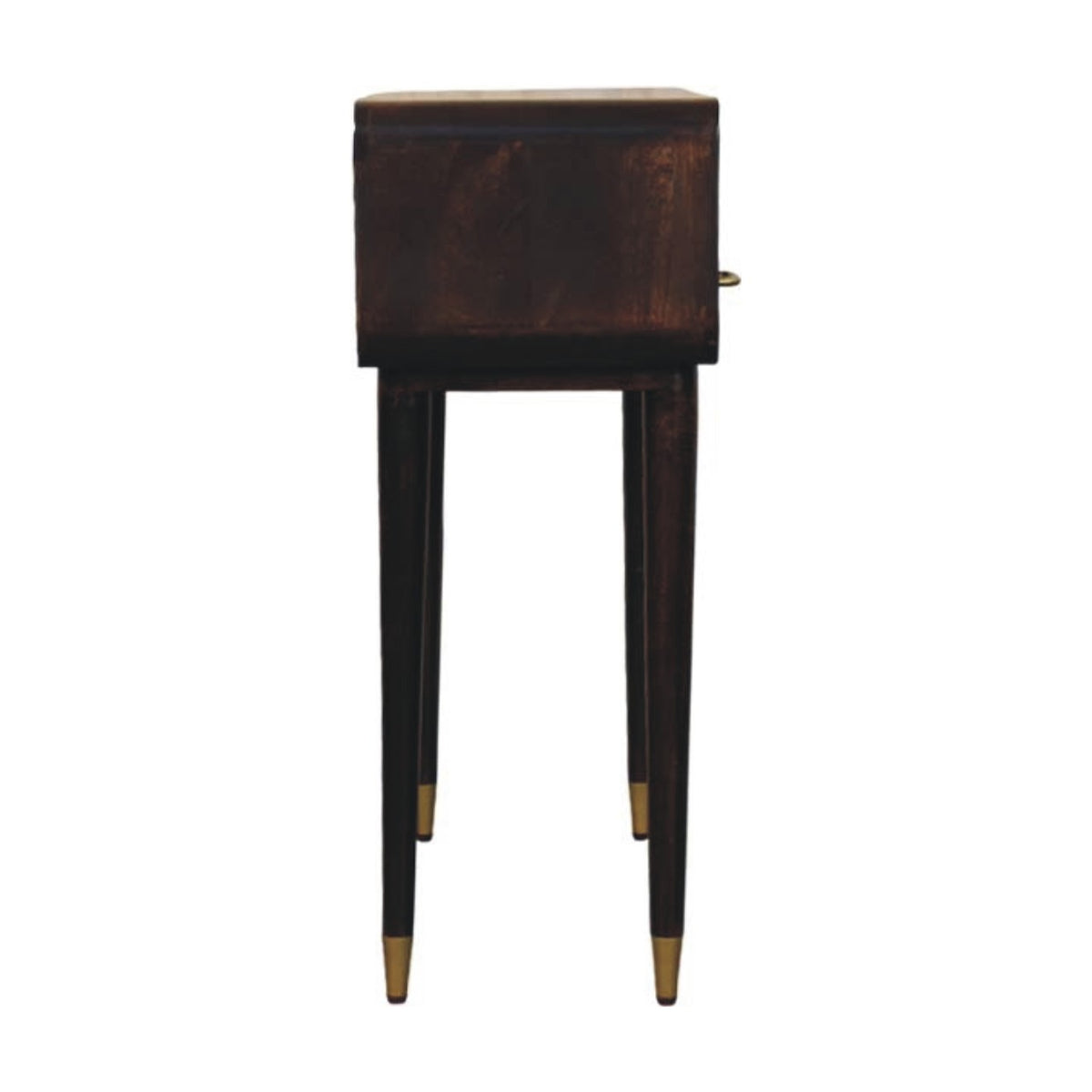 Console galbée à 2 tiroirs en manguier massif – Moka – vue 8