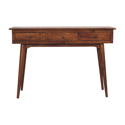 Console grand modèle 3 tiroirs en manguier massif – Châtaigne – vue 2