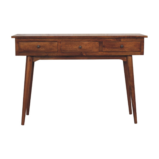 Console grand modèle 3 tiroirs en manguier massif – Châtaigne – vue 2