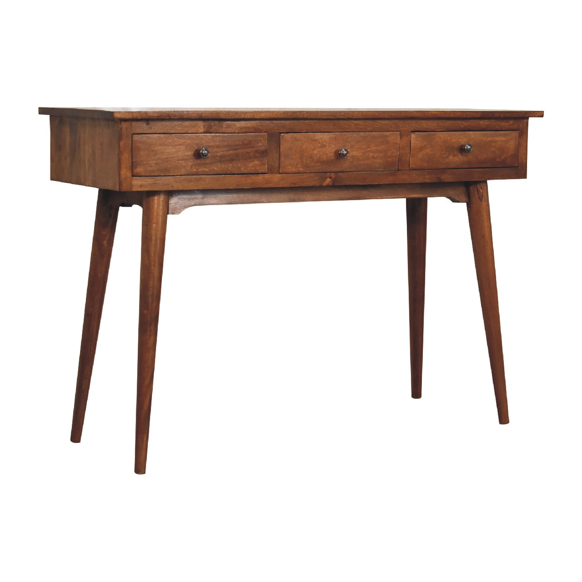Console grand modèle 3 tiroirs en manguier massif – Châtaigne – vue 4