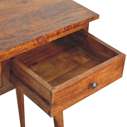 Console grand modèle 3 tiroirs en manguier massif – Châtaigne – vue 7