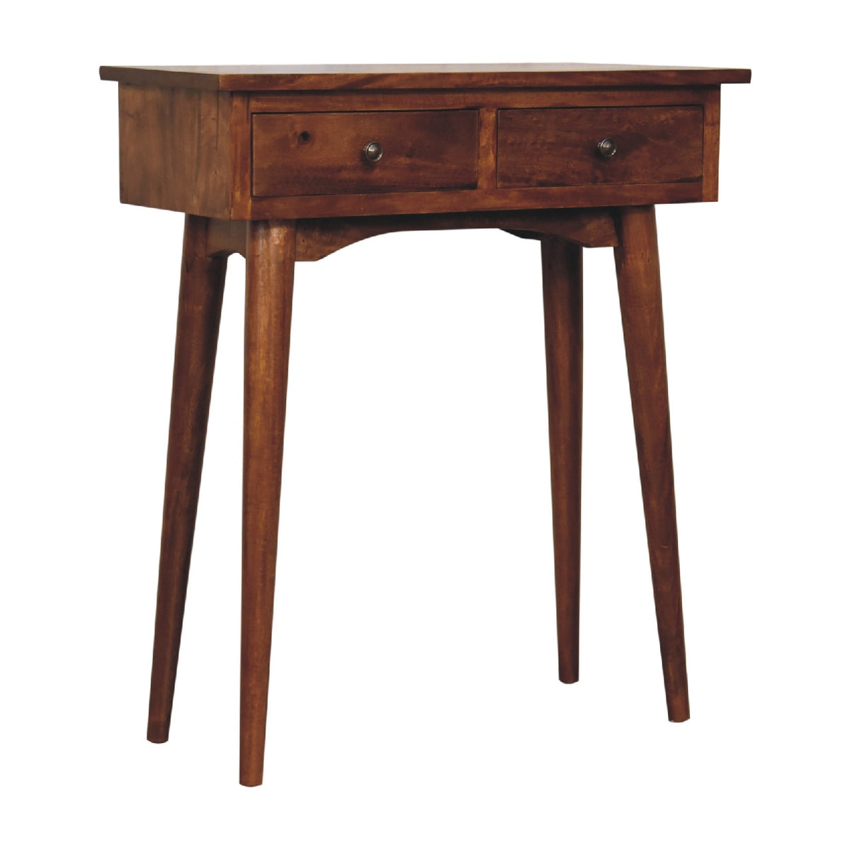 Console mini à 2 tiroirs en manguier massif – Châtaigne – vue 4