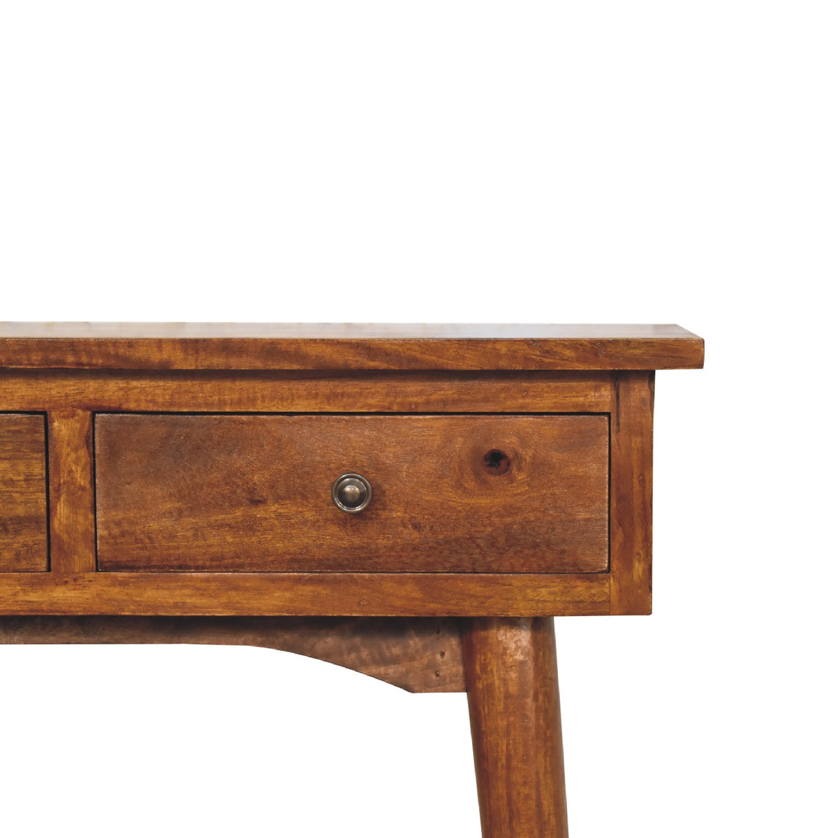 Console mini à 2 tiroirs en manguier massif – Châtaigne – vue 5