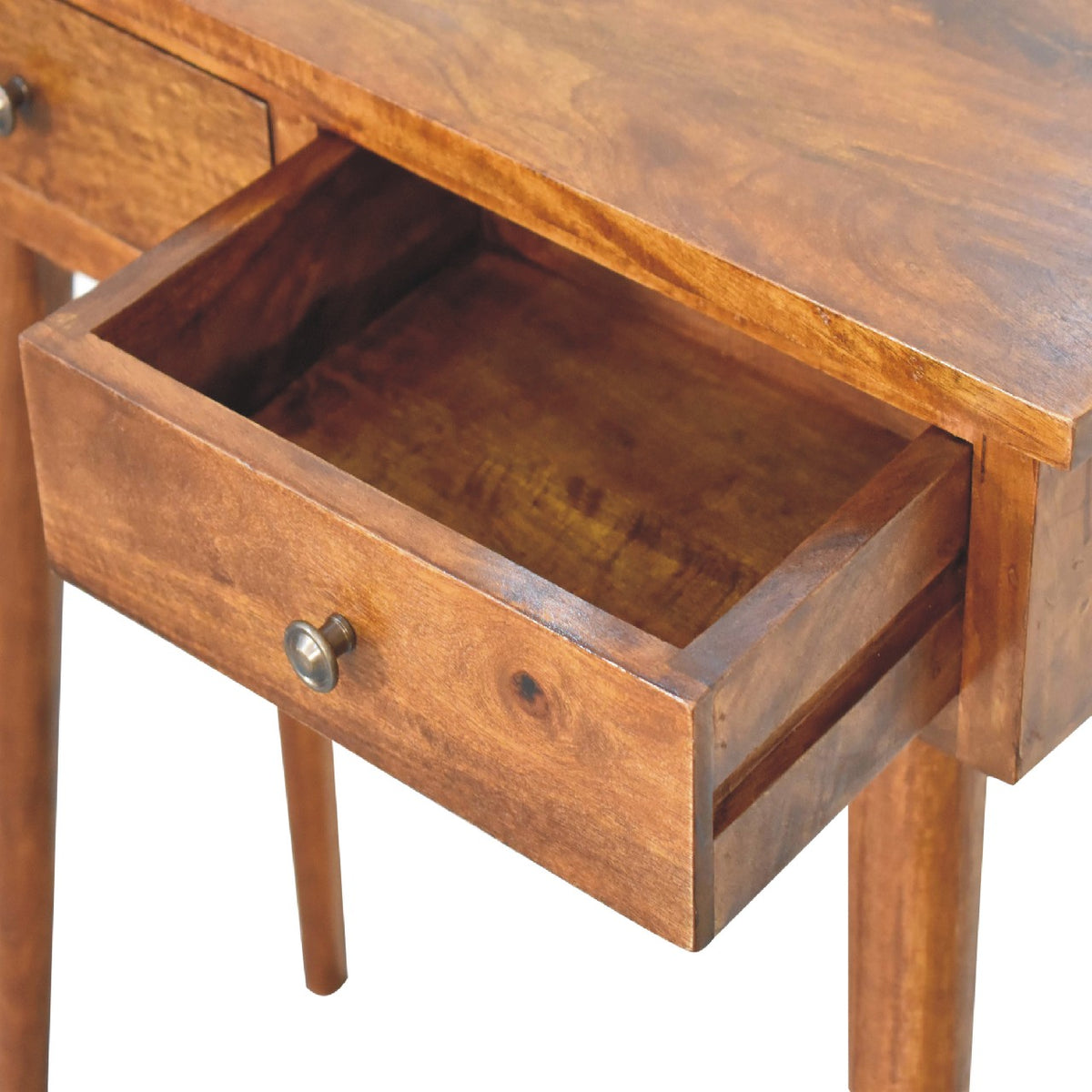 Console mini à 2 tiroirs en manguier massif – Châtaigne – vue 6