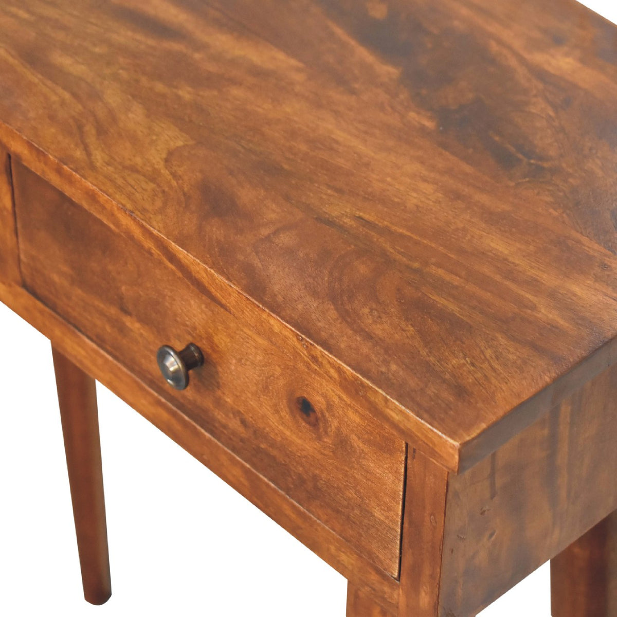 Console mini à 2 tiroirs en manguier massif – Châtaigne – vue 7