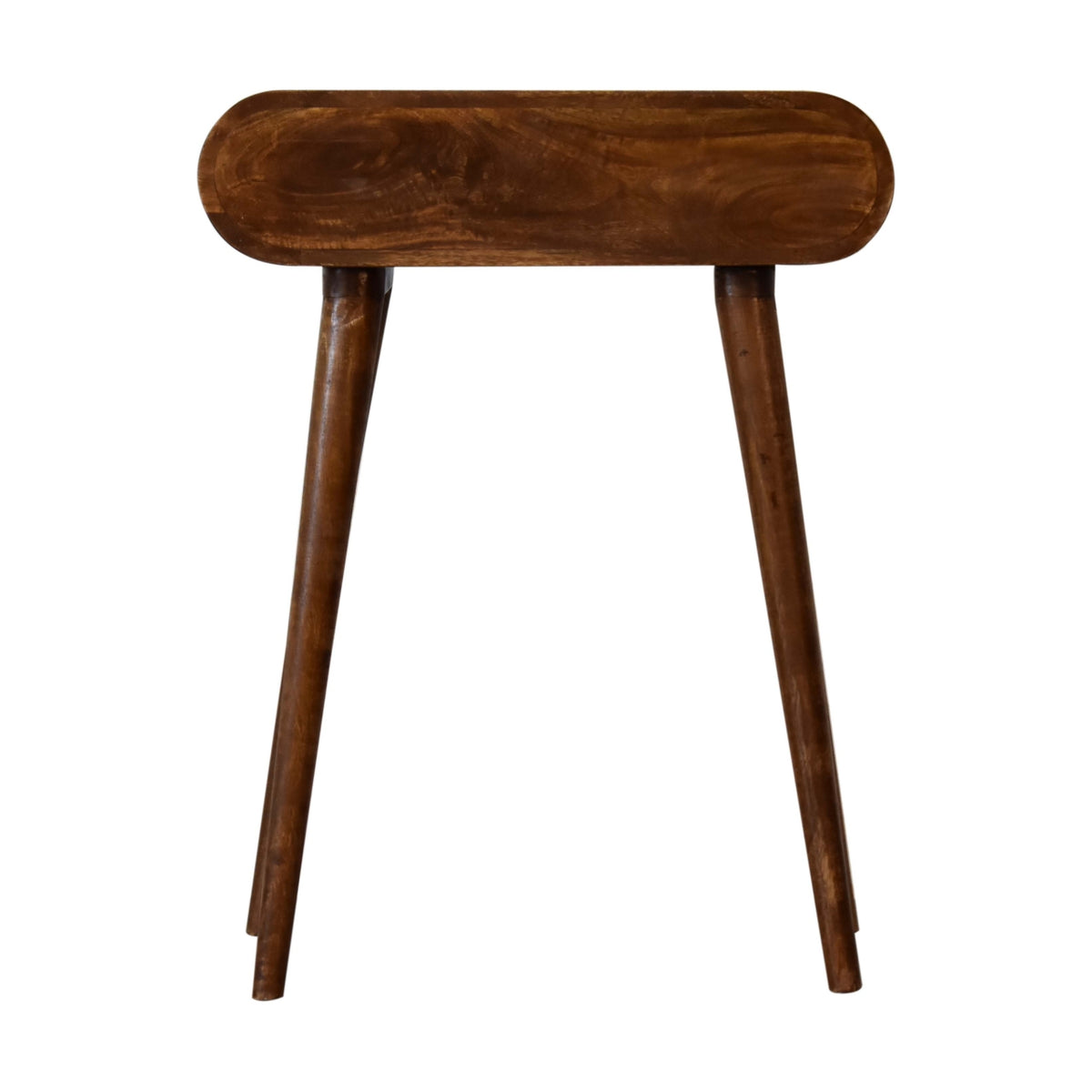 Console mini arrondie 2 tiroirs en manguier massif – Châtaigne – vue 10