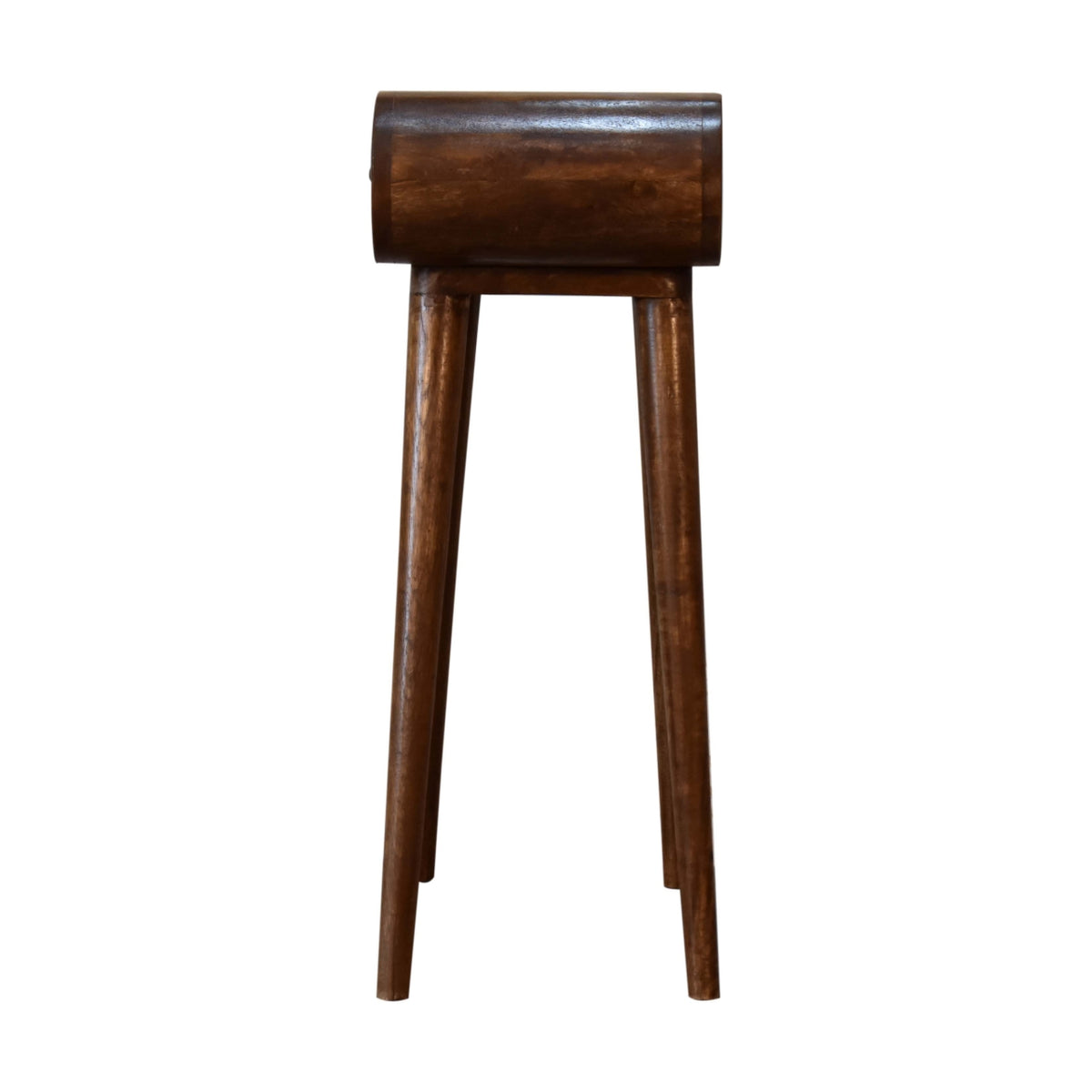 Console mini arrondie 2 tiroirs en manguier massif – Châtaigne – vue 9