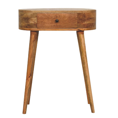 Console mini scandinave à tiroir en manguier massif – Naturel – vue 2