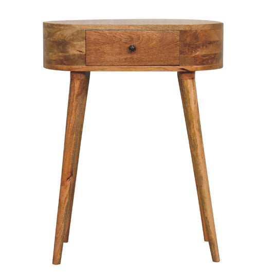 Console mini scandinave à tiroir en manguier massif – Naturel – vue 2