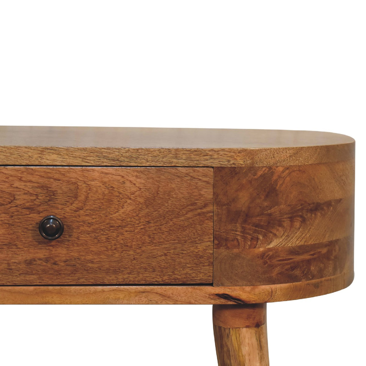Console mini scandinave à tiroir en manguier massif – Naturel – vue 5