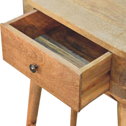 Console mini scandinave à tiroir en manguier massif – Naturel – vue 7