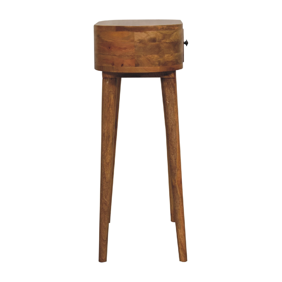 Console mini scandinave à tiroir en manguier massif – Naturel – vue 9