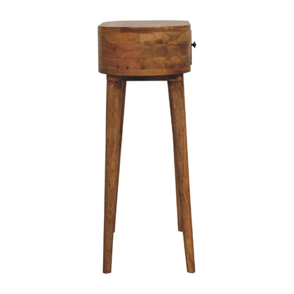 Console mini scandinave à tiroir en manguier massif – Naturel – vue 9