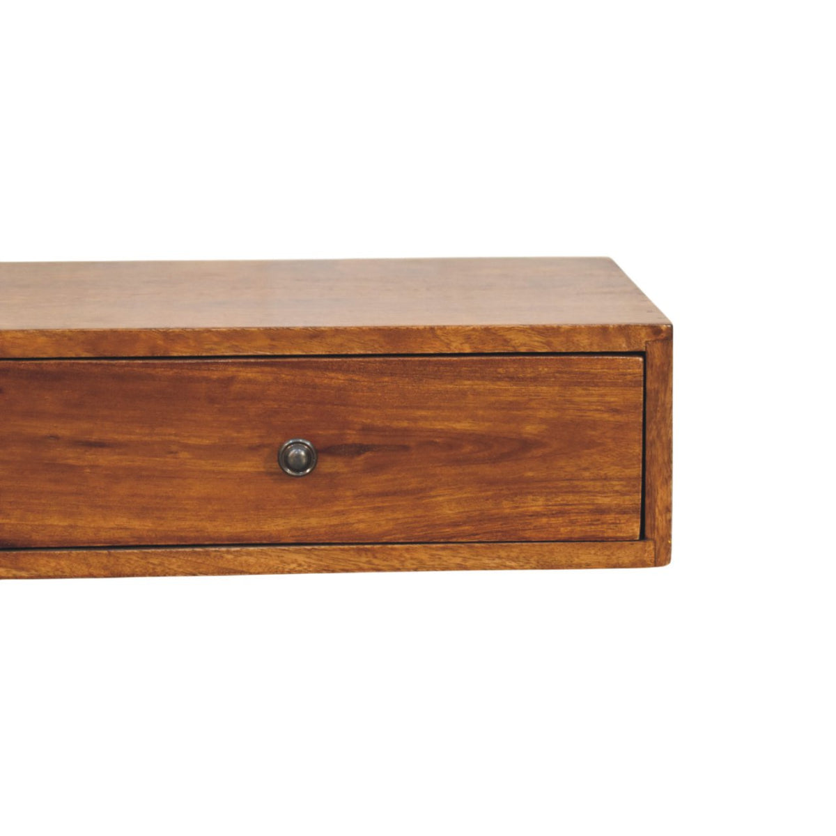 Console murale 2 tiroirs en manguier massif – Châtaigne – vue 5