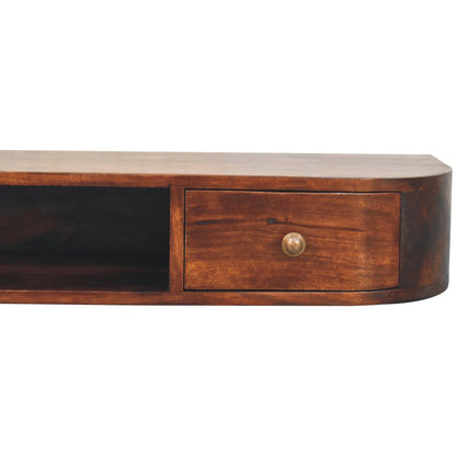 Console murale 2 tiroirs et niche en manguier massif – Châtaigne – vue 5