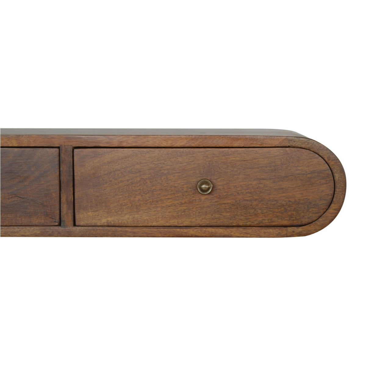 Console murale arrondie 2 tiroirs en manguier massif – Châtaigne – vue 5