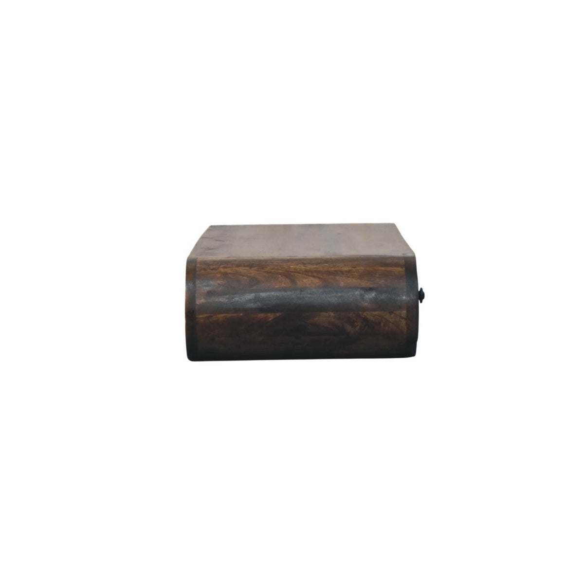 Console murale arrondie 2 tiroirs en manguier massif – Gris doux – vue 8