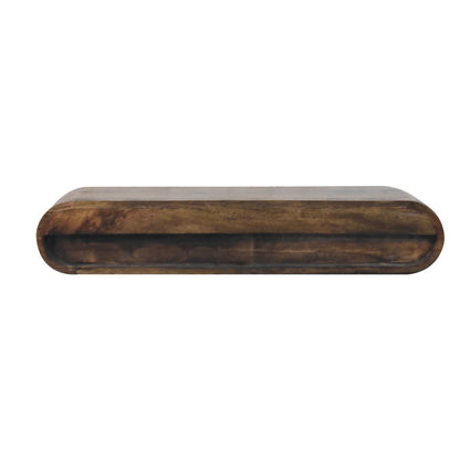 Console murale arrondie 2 tiroirs en manguier massif – Gris doux – vue 9