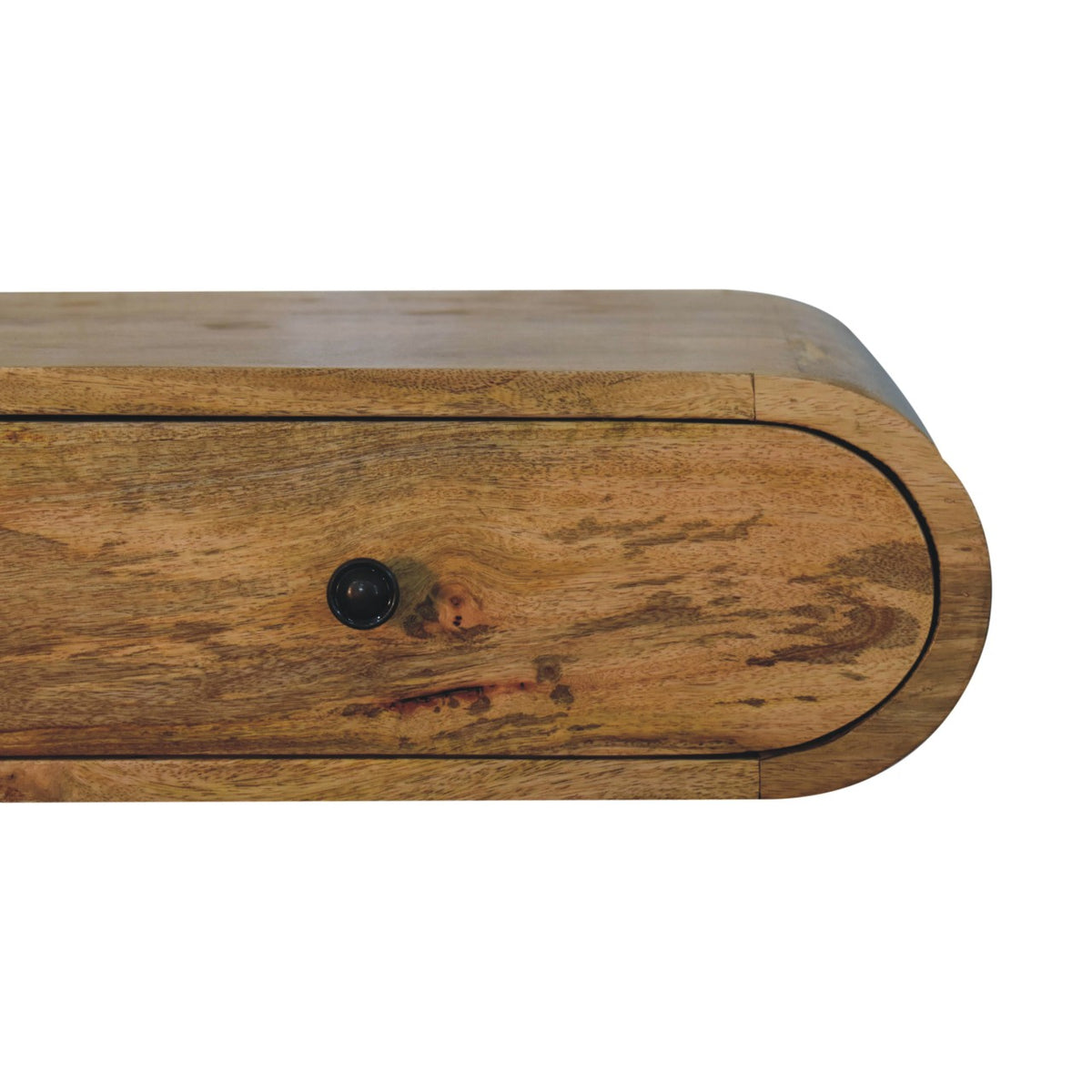 Console murale arrondie à 2 tiroirs en manguier massif – Naturel – vue 4